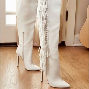 Pretty Girl Side Fringe Stiletto Boots